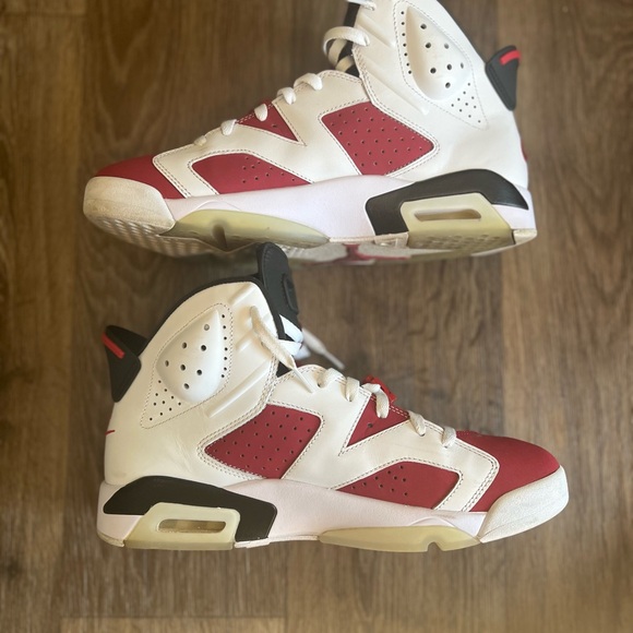 Kids Red and White Nike Air Jordan Shoes - Picture 4 of 5